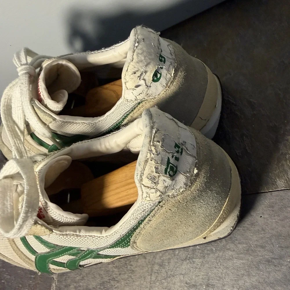 VTG ASICS Onitsuka Tiger Shoes Men's SZ 10 Green White Casual Sneakers RETRO